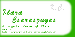 klara cseresznyes business card