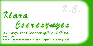 klara cseresznyes business card